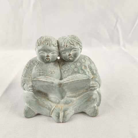 VTG Signed Isabel Bloom Children Reading Sculpture