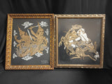 Pair of VTG Thai Silk Paintings