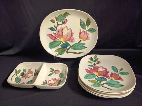 VTG Red Wing Pottery Blossom Time Serving Set