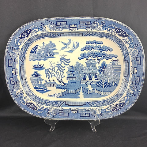 VTG Large Blue Willow Ocean Serving Platter