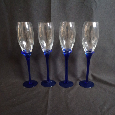 VTG Cobalt Stem Champagnes