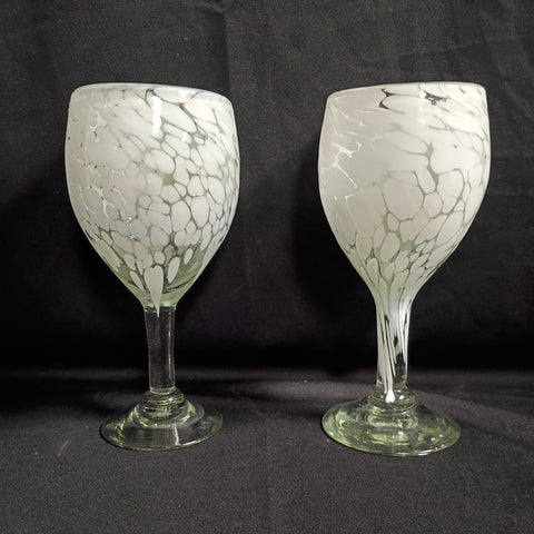 Mexican Art Glass Wine Goblets