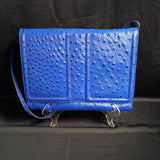 Blue Ostrich Leather Handbag by Atelier