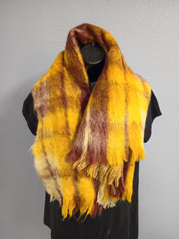 VTG Glen Cree Scotland Gold Mohair Scarf