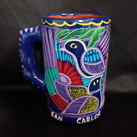 Mexican Art Pottery Purple Mug