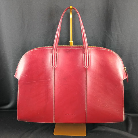 LANCEL Cherry Red Leather Satchel