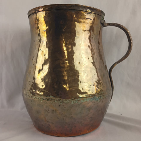 Antique Hammered Copper & Brass Pitcher