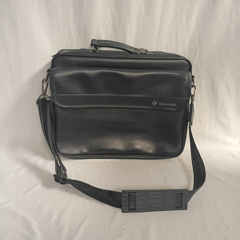 Samsonite Black Leather Laptop Briefcase