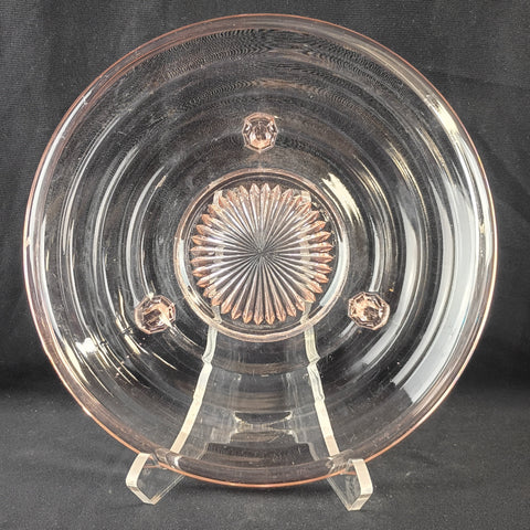 VTG Pink Depression Glass Footed Dish