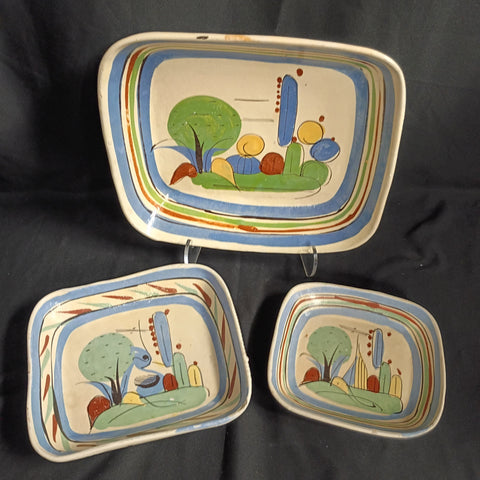 VTG Mexican Tlaquepaque Dish Set