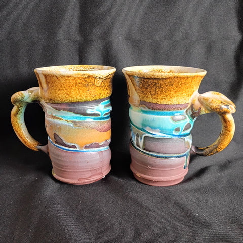 Art Pottery Mug Pair