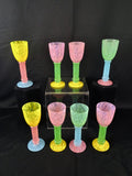 Pastel Art Glass Cordial Set