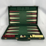 VTG. Pebble Leather Case Backgammon Set