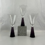 Artland Hand Blown Plum Honeycomb Wine Glasses