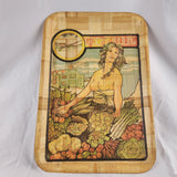 VTG Woven Bamboo Art Nouveau Tray