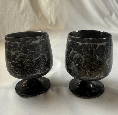 Engraved Stone Goblets