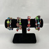 Lot of 4 Art Glass Beaded Bracelets