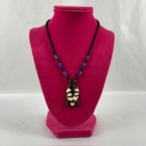 Tribal Wooden Mask Necklace