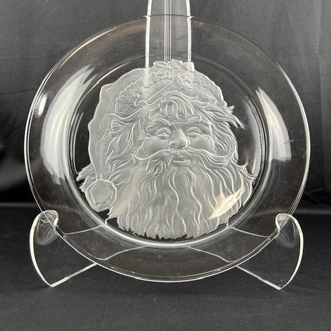 VTG Crystal Santa Platter