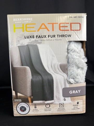 NIB Berkshire Heated Faux Fur Throw Blanket