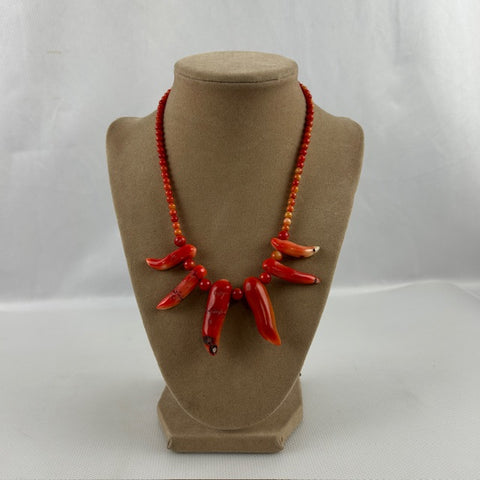 VTG Coral Statement Necklace