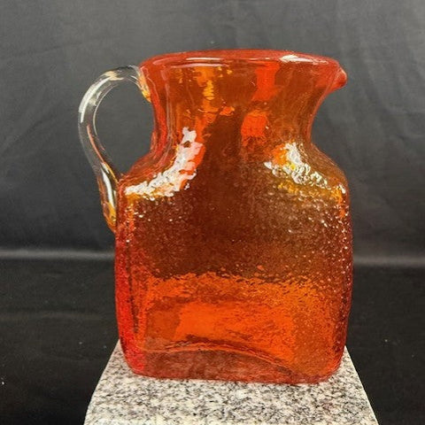 Small Hand Blown Amber Glass Pitcher