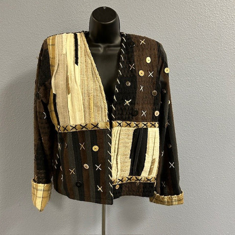 Crystal Brand Hand Made Woven Jacket Sz M