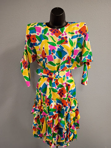 VTG 80s Silk Cocktail Dress
