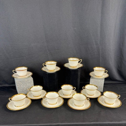 VTG. Limoges Depose Gold Rim Cup & Saucers