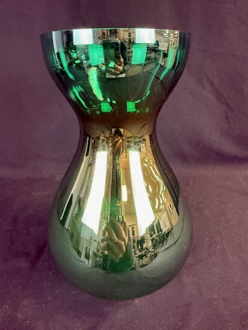 Green Carnival Glass Vase