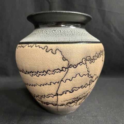 Horsehair Raku Vase
