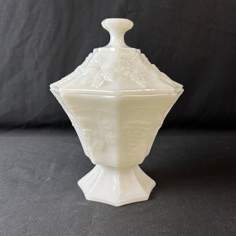 VTG Anchor Hocking Milk Glass Candy Dish