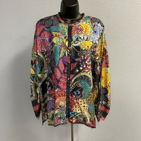 Johnny Was Silk Audrey Blouse Sz S