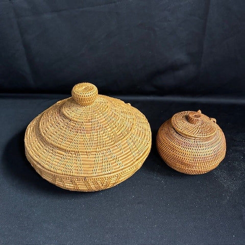 Ketak & Rattan Lidded Baskets