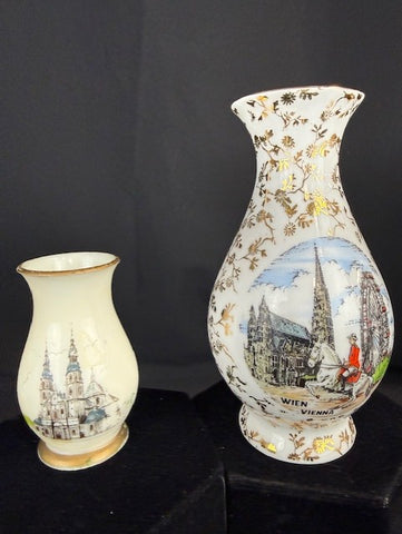 VTG. St. Stephen's Cathredral Porcelain Bud Vases