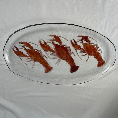 VTG Glass MCM Lobster Platter