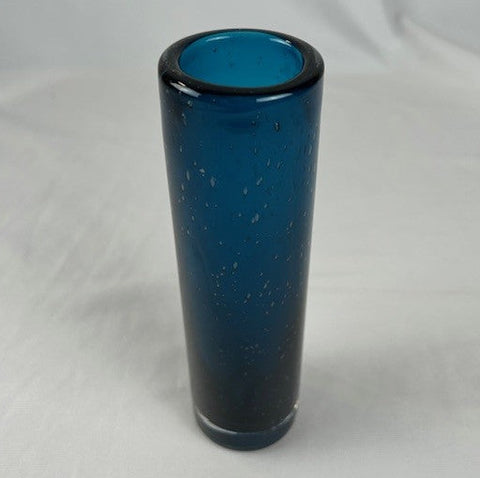 Art Glass Teal Bud Vase