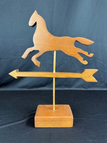 VTG Weathervane Horse Figurine Statue on Stand
