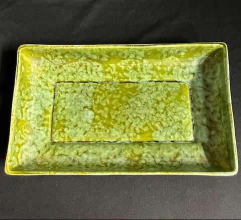 Gingko Green Art Pottery Platter