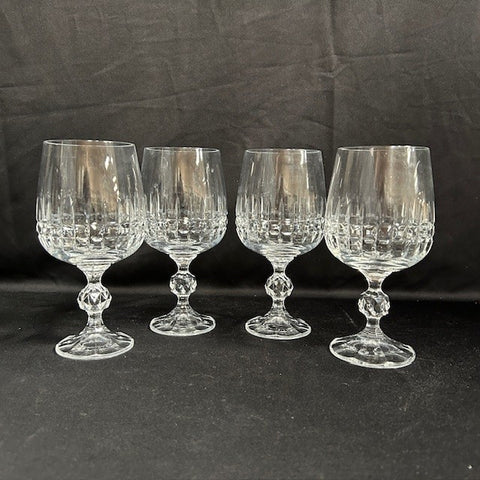 Set of 4 Bohemian Crystal Goblets
