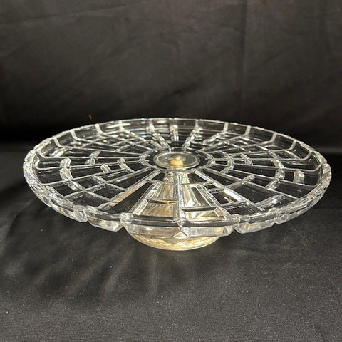 VTG Crystal & Silver Plate Cake Stand