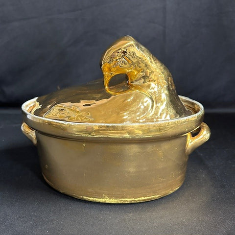 VTG Hall China 22K Golden Duck Casserole