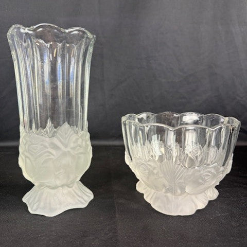 Imperlux Crystal Rosebud Candy Bowl & Vase