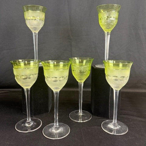 VTG Lime Cordial/Wine Glasses