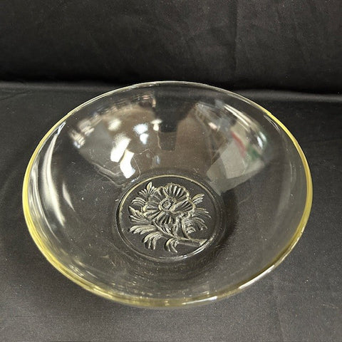 VTG Jeanette Camellia Clear Glass Bowl