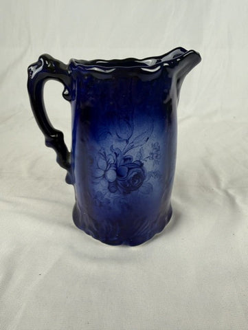 Deep Blue Staffordshire Water Pitcher