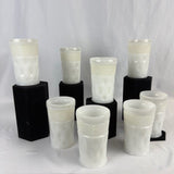 Vtg. McKee diamond Thumbprint Milk Glass Cups