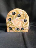 Hand Painted Olive Napkin Holder