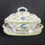 VTG French Moustiers Faience Footed Tureen w/Platter Repro