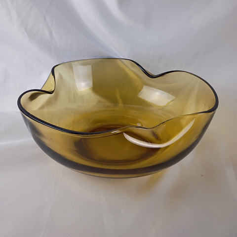 VTG Anchor Hocking Amber Glass Bowl